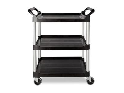 SERVICE UTILITY CART WITH 4" SWIVEL CASTERS, 200 LB. CAPACITY, BLACK